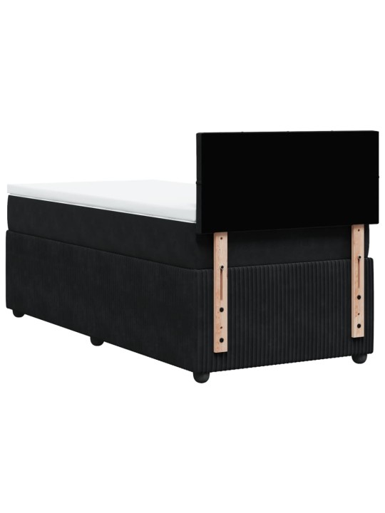 Box spring postel s matrací černá 90x190 cm samet