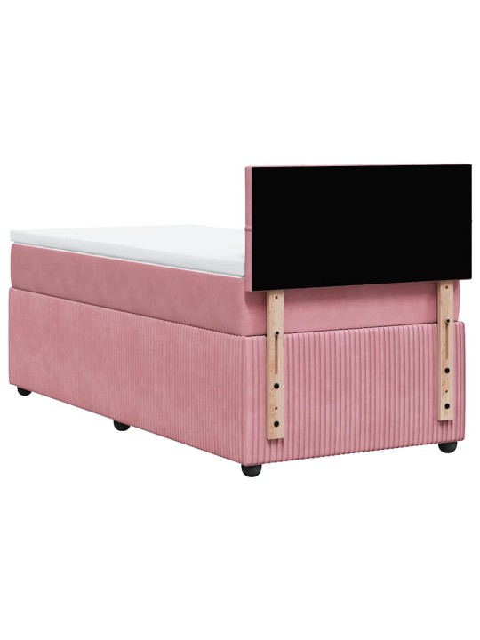 Box spring postel s matrací růžová 90x190 cm samet
