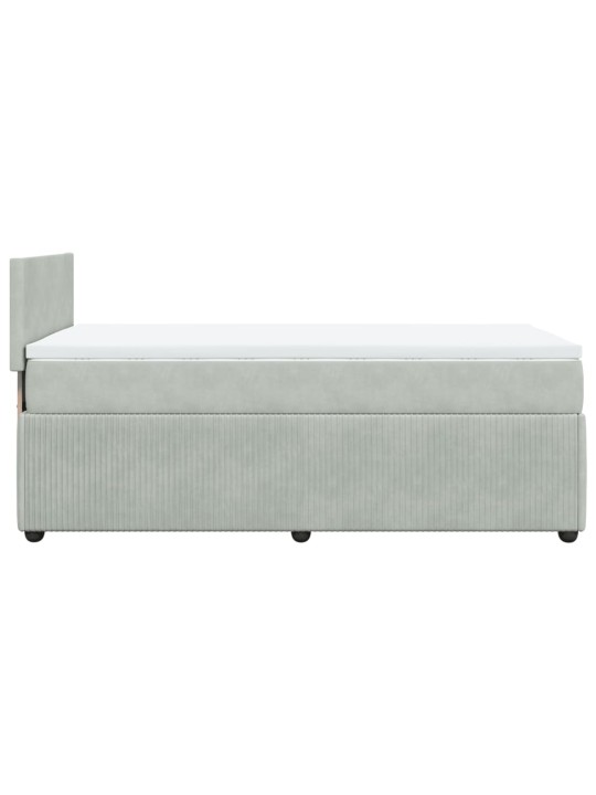 Box spring postel s matrací světle šedá 90x200 cm samet
