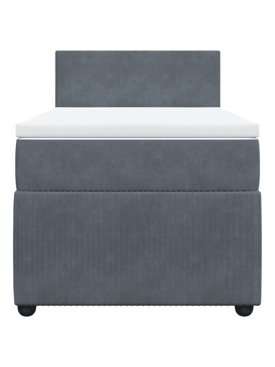 Box spring postel s matrací tmavě šedá 90x200 cm samet