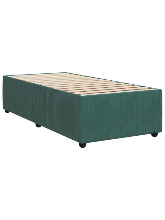 Box spring postel s matrací tmavě zelená 90x200 cm samet