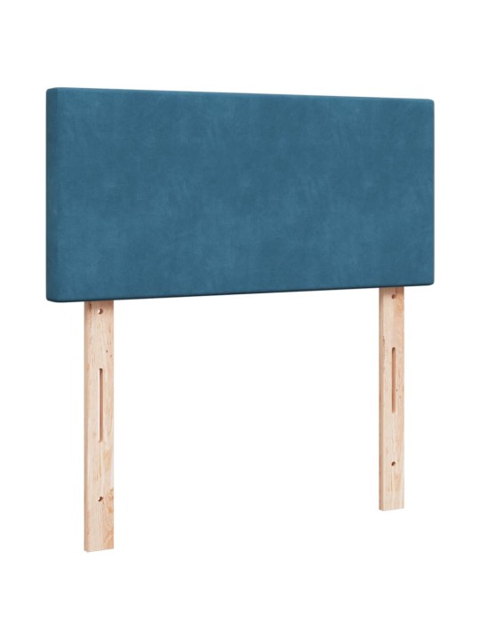 Box spring postel s matrací modrá 90 x 200 cm samet