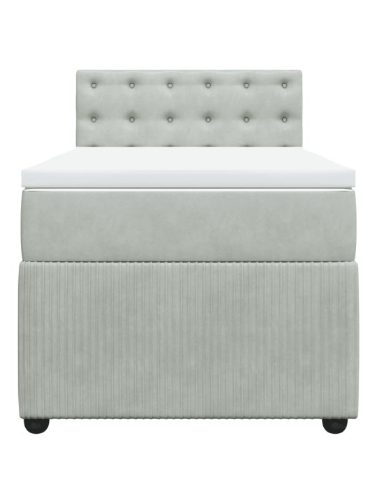 Box spring postel s matrací světle šedá 90x200 cm samet