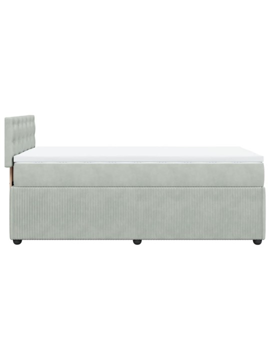 Box spring postel s matrací světle šedá 90x200 cm samet
