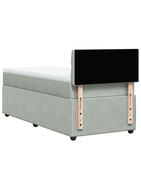Box spring postel s matrací světle šedá 90x200 cm samet