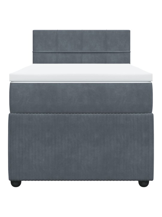 Box spring postel s matrací tmavě šedá 90x200 cm samet