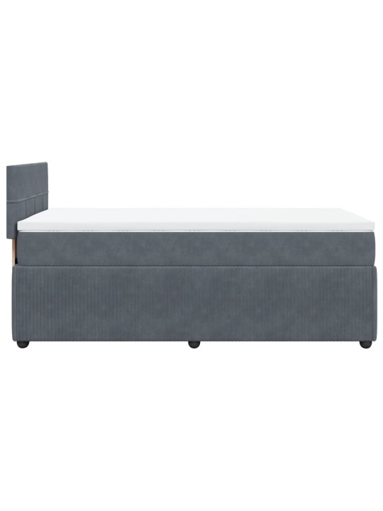 Box spring postel s matrací tmavě šedá 90x200 cm samet