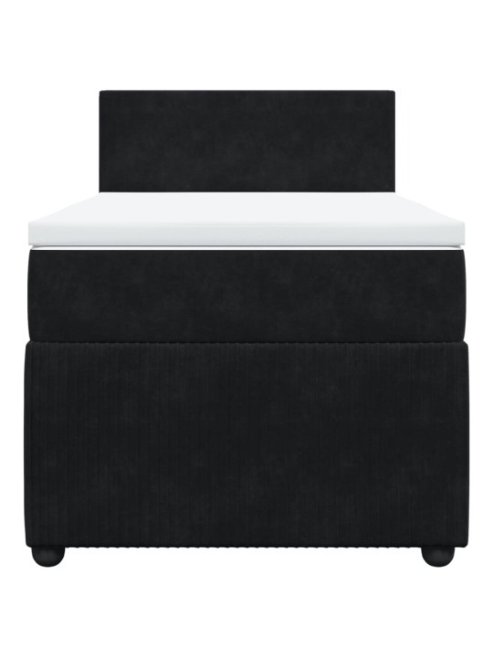 Box spring postel s matrací černá 100x200 cm samet