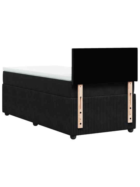 Box spring postel s matrací černá 100x200 cm samet