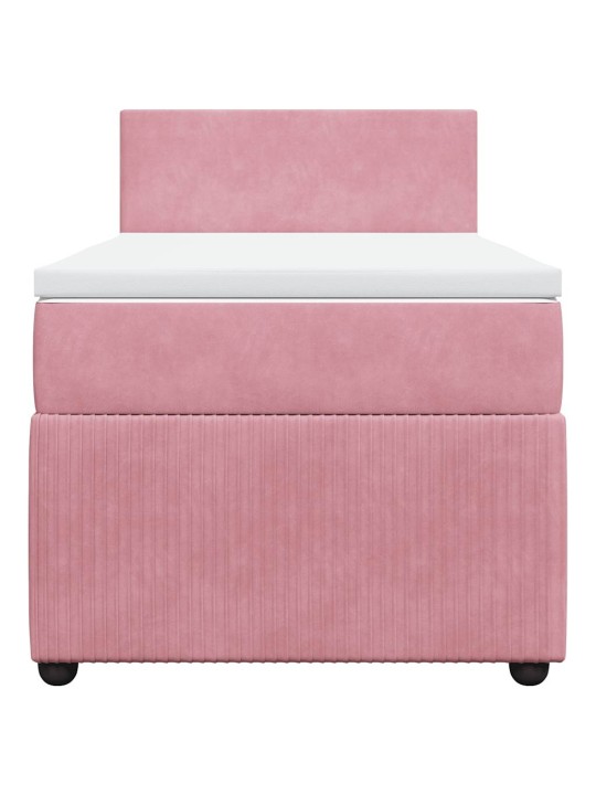 Box spring postel s matrací růžová 100x200 cm samet