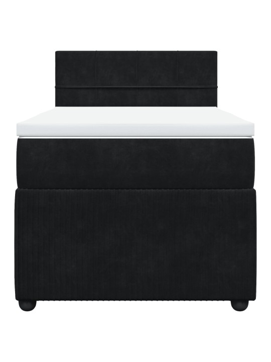 Box spring postel s matrací černá 100x200 cm samet