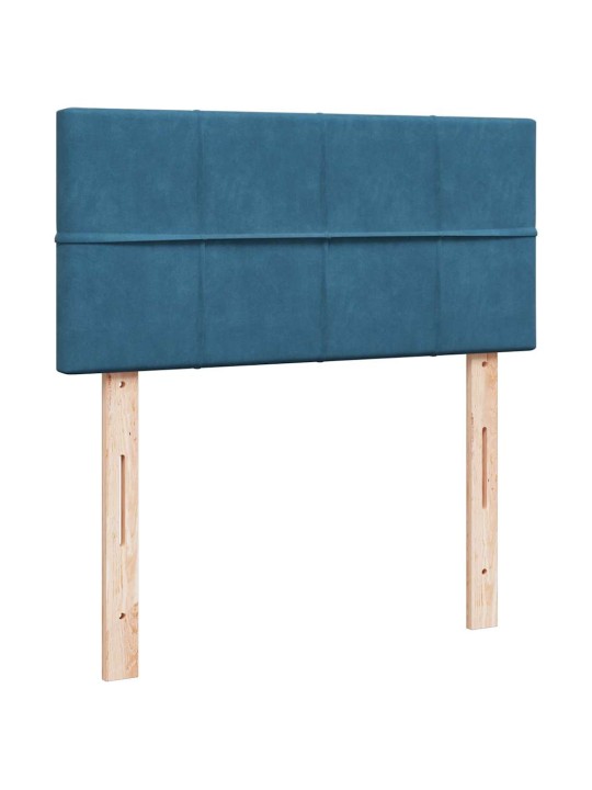 Box spring postel s matrací modrá 100 x 200 cm samet