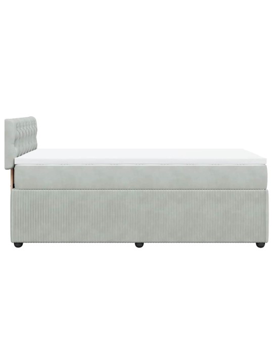 Box spring postel s matrací světle šedá 100x200 cm samet