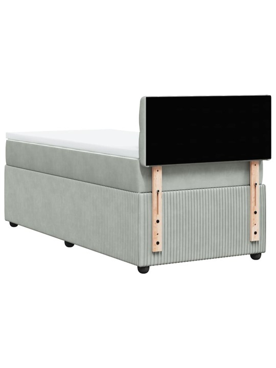 Box spring postel s matrací světle šedá 100x200 cm samet