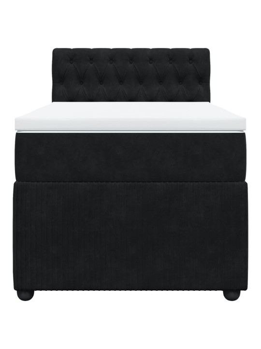 Box spring postel s matrací černá 100x200 cm samet