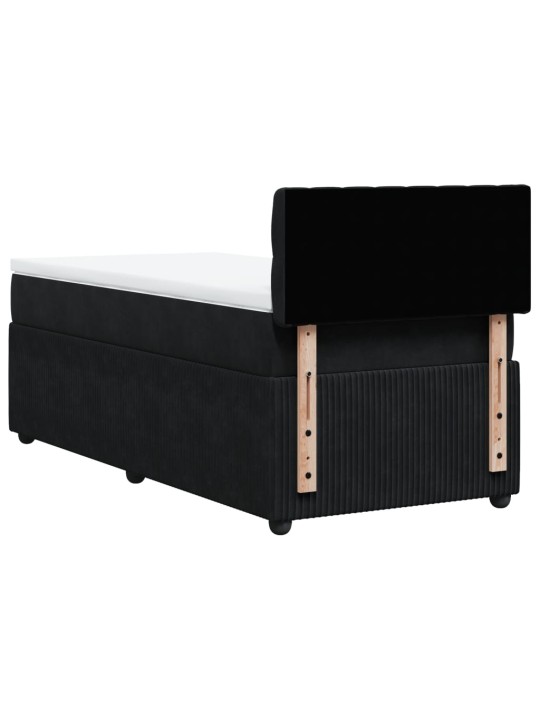 Box spring postel s matrací černá 100x200 cm samet