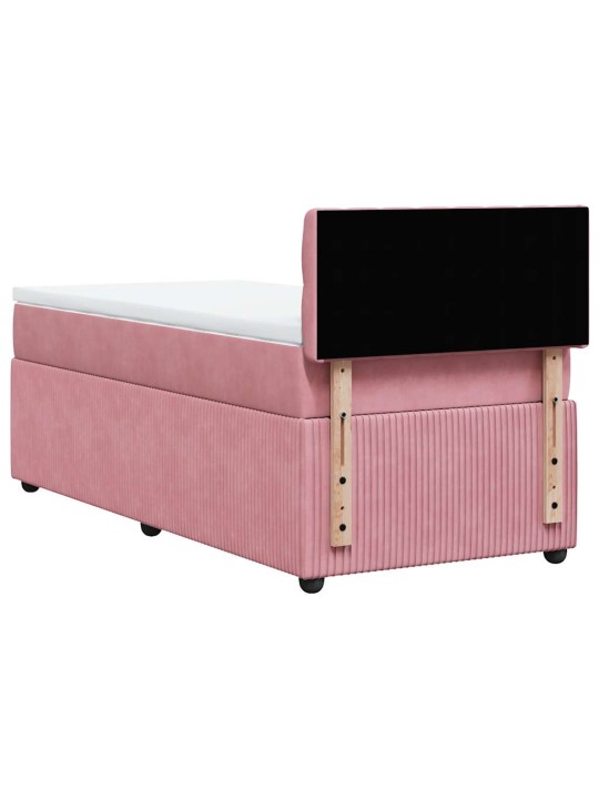 Box spring postel s matrací růžová 100x200 cm samet