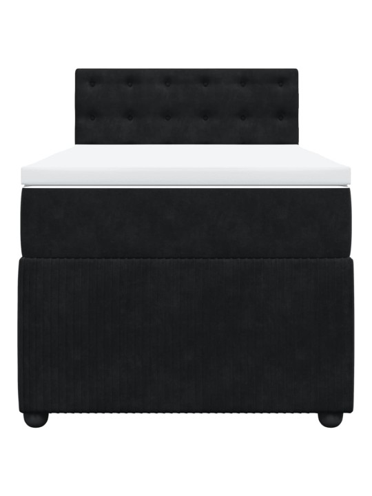 Box spring postel s matrací černá 100x200 cm samet