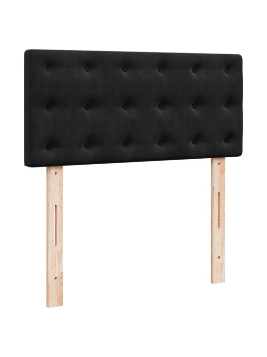 Box spring postel s matrací černá 100x200 cm samet