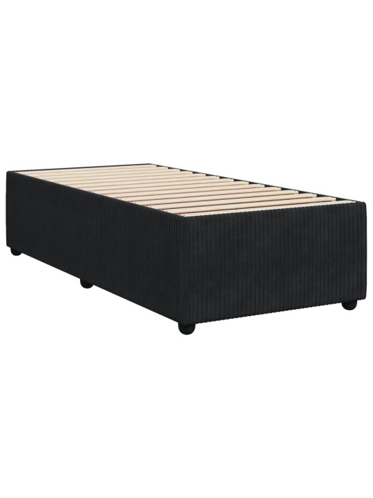 Box spring postel s matrací černá 100x200 cm samet