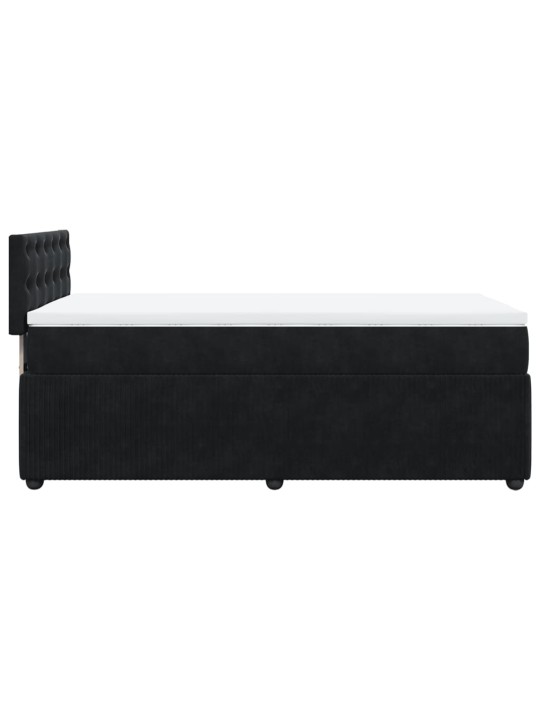 Box spring postel s matrací černá 100x200 cm samet