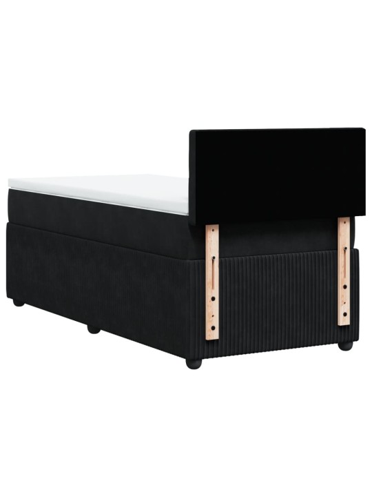 Box spring postel s matrací černá 100x200 cm samet