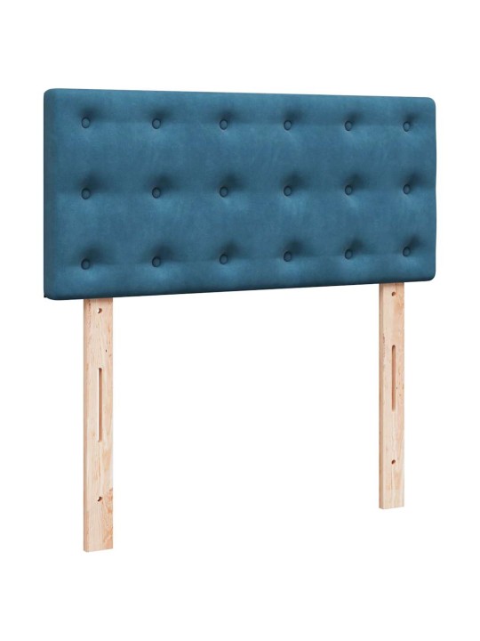 Box spring postel s matrací modrá 100 x 200 cm samet