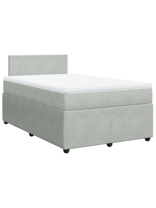 Box spring postel s matrací světle šedá 120x190 cm samet