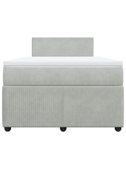 Box spring postel s matrací světle šedá 120x190 cm samet