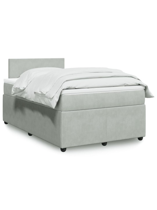 Box spring postel s matrací světle šedá 120x190 cm samet