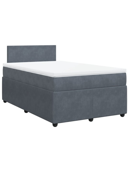 Box spring postel s matrací tmavě šedý 120x190 cm samet