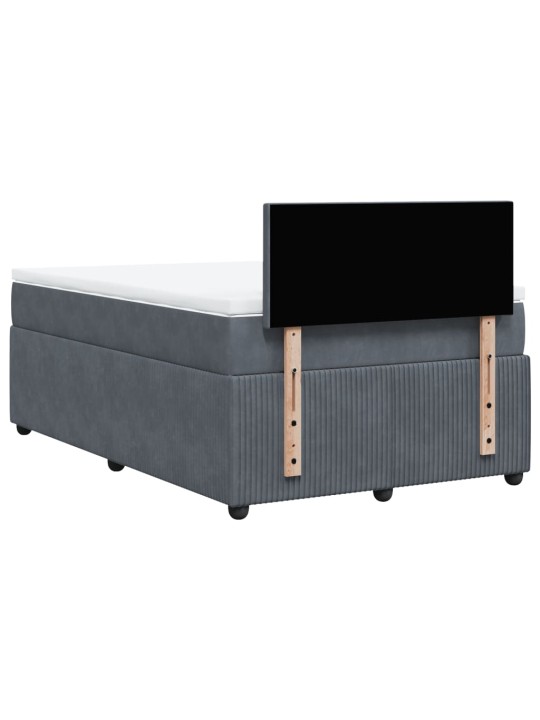 Box spring postel s matrací tmavě šedý 120x190 cm samet