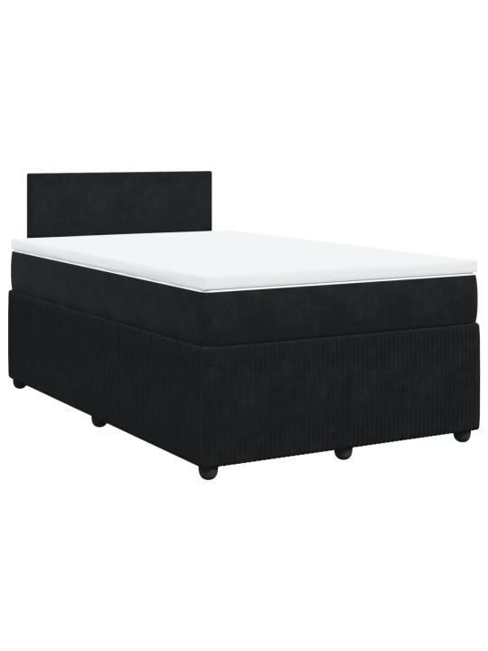 Box spring postel s matrací černá 120 x 190 cm samet