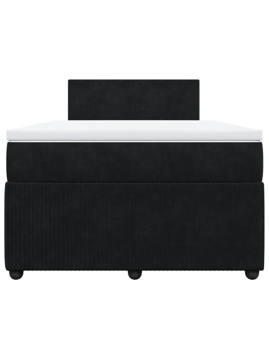Box spring postel s matrací černá 120 x 190 cm samet