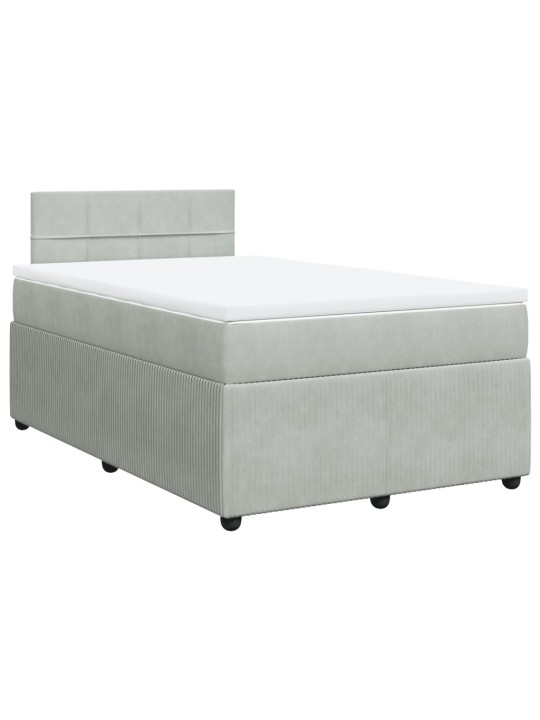 Box spring postel s matrací světle šedá 120x190 cm samet
