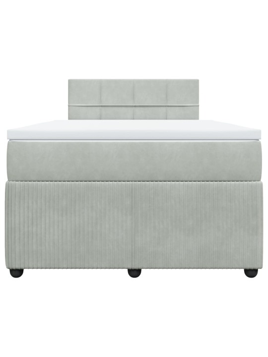 Box spring postel s matrací světle šedá 120x190 cm samet