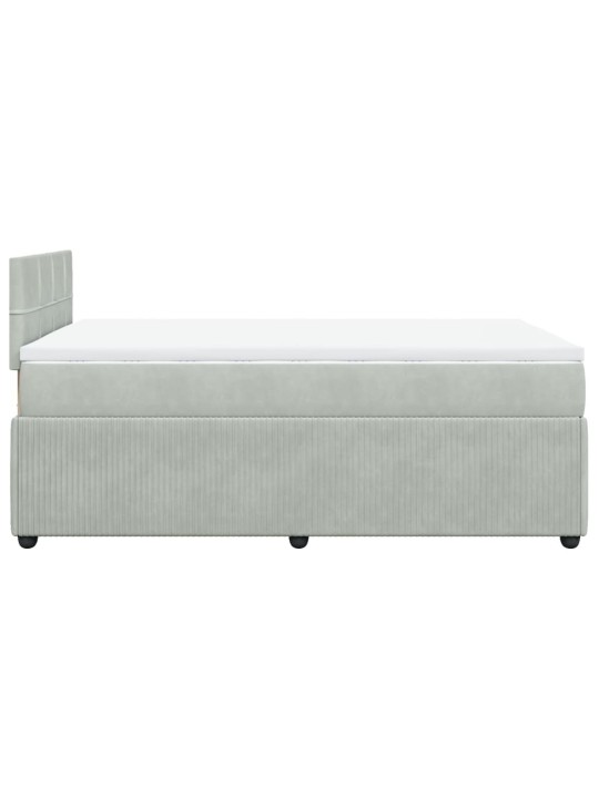 Box spring postel s matrací světle šedá 120x190 cm samet