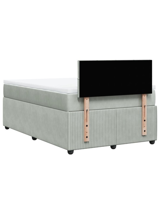 Box spring postel s matrací světle šedá 120x190 cm samet