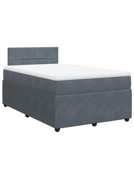 Box spring postel s matrací tmavě šedý 120x190 cm samet