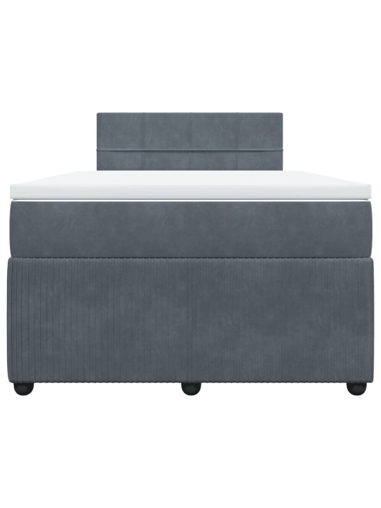 Box spring postel s matrací tmavě šedý 120x190 cm samet