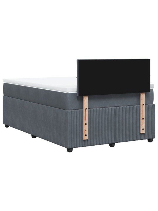 Box spring postel s matrací tmavě šedý 120x190 cm samet