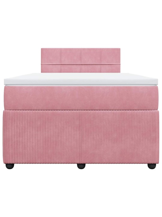 Box spring postel s matrací růžová 120x190 cm samet