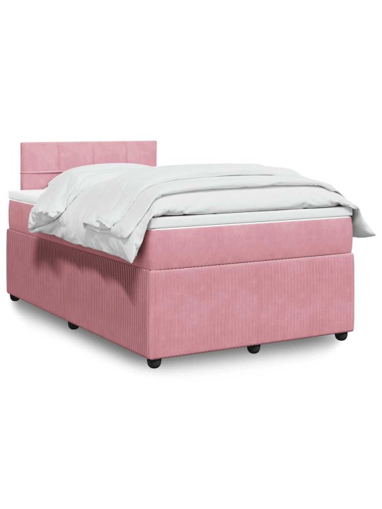 Box spring postel s matrací růžová 120x190 cm samet