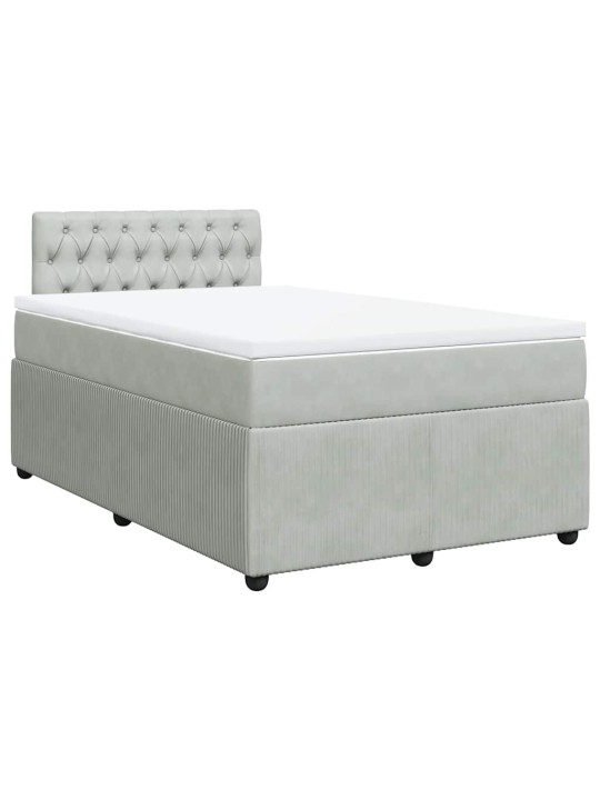 Box spring postel s matrací světle šedá 120x190 cm samet