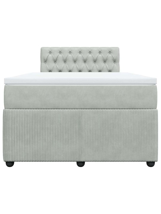 Box spring postel s matrací světle šedá 120x190 cm samet
