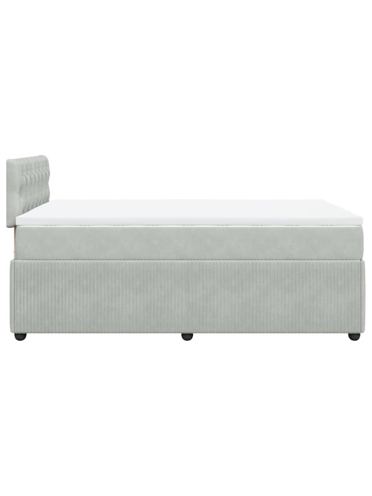 Box spring postel s matrací světle šedá 120x190 cm samet