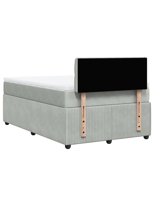 Box spring postel s matrací světle šedá 120x190 cm samet