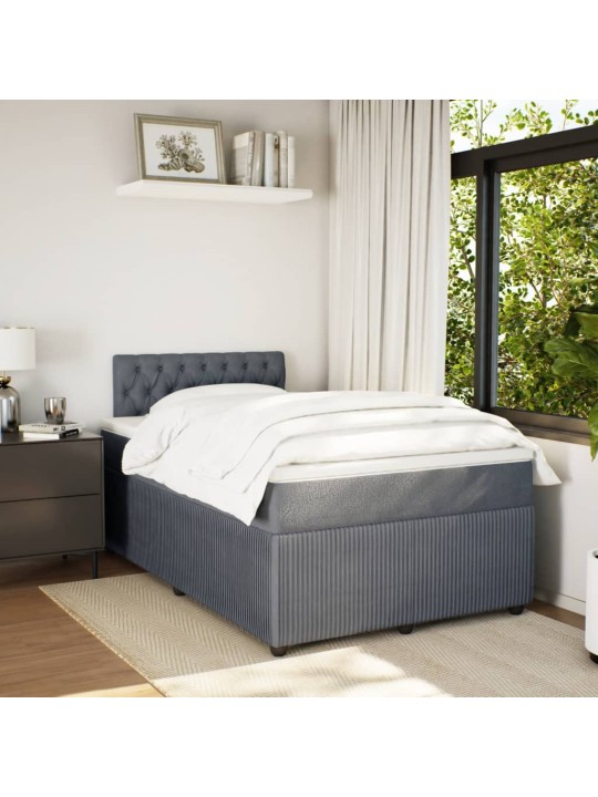Box spring postel s matrací tmavě šedý 120x190 cm samet