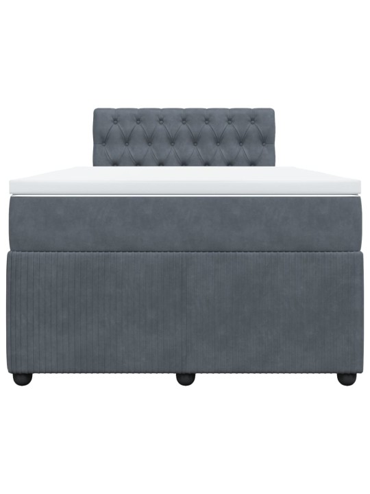 Box spring postel s matrací tmavě šedý 120x190 cm samet