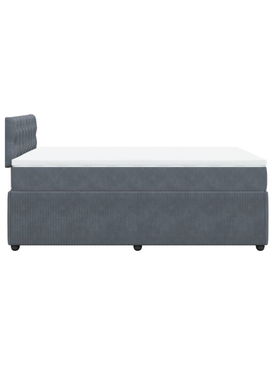 Box spring postel s matrací tmavě šedý 120x190 cm samet